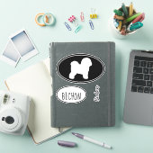 Sticker Sticleur en vinyle de silhouette de Bichon Frise (Couverture iPad)