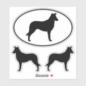 Sticker Sticleur en vinyle lisse de chien Collie Silhouett (Feuille)