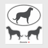 Sticker Sticleur en vinyle pour chien Wolfhound irlandais (Feuille)