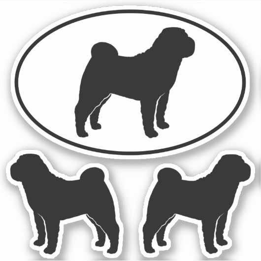 Sticker Sticleur en vinyle Shar Pei Chien chinois (Devant)