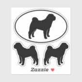 Sticker Sticleur en vinyle Shar Pei Chien chinois (Feuille)