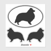 Sticker Sticleur en vinyle Shetland Sheepdog Silhouettes (Feuille)