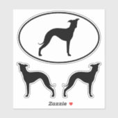 Sticker Sticleur en vinyle Silhouettes Greyhound italien (Feuille)