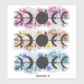 Sticker Sticleur floral de phase de lune (Feuille)