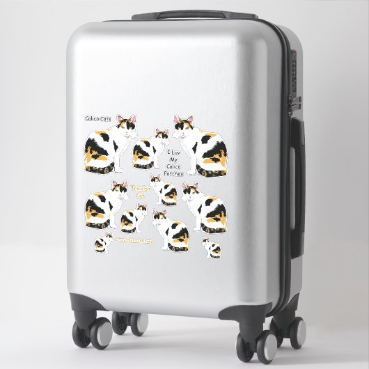 Sticker Sticleur Lg de Calico Cats (Sur valise)