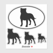 Sticker Sticleur Staffordshire Bull Terrier Silhouettes Se (Feuille)