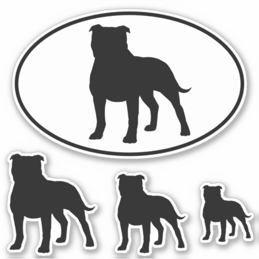 Sticker Sticleur Staffordshire Bull Terrier Silhouettes Se (Devant)