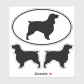 Sticker Sticleur Vinyl Silhouettes Chien Spaniel Champ (Feuille)