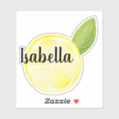 Sticker Sticule de citron et nom Vinyl Cut Fruit (Feuille)