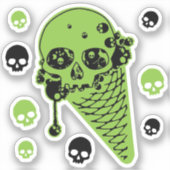Sticker Sticule de cône de crème glacée poison vert (Recto)