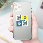 Sticker Sticule de grille Y&B Labradoodle Chien Silhouette (Téléphone)