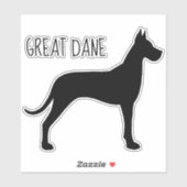 Sticker Sticule en vinyle de grand chien Danse Silhouette (Feuille)