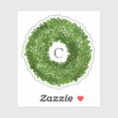 Sticker Sticule en vinyle de monogramme de couronne de boi (Feuille)