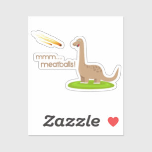 Sticker Sticule rectangulaire Dinosaure Meteor Meatballs