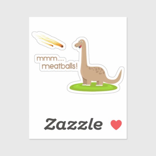 Sticker Sticule rectangulaire Dinosaure Meteor Meatballs (Feuille)