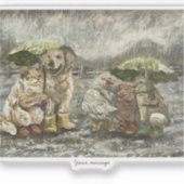 Sticker Still Together Whimsical Farmhouse Animals Rainy (Devant)