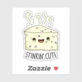 Sticker Stinkin Cute Funky Cheese Pun (Feuille)