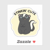Sticker Stinkin Cute Funny Skunk Pun (Feuille)