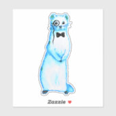 Sticker Stoat blanc Ermine Cute Mustelid Ferret Art (Feuille)