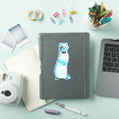 Sticker Stoat blanc Ermine Cute Mustelid Ferret Art (Couverture iPad)