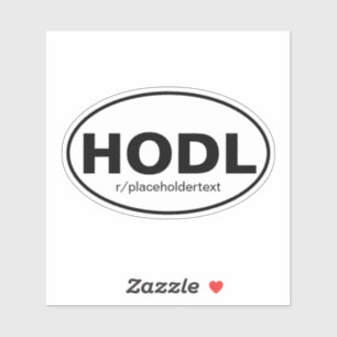 Sticker Stock ovale à la mode euro HODL