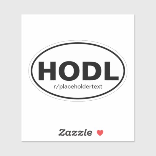 Sticker Stock ovale à la mode euro HODL (Feuille)