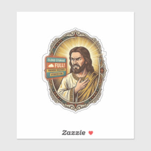 Sticker Stockage en nuage de Jésus plein avertissement Pay