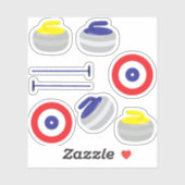 Sticker Stones de curling, salles et cibles (Feuille)