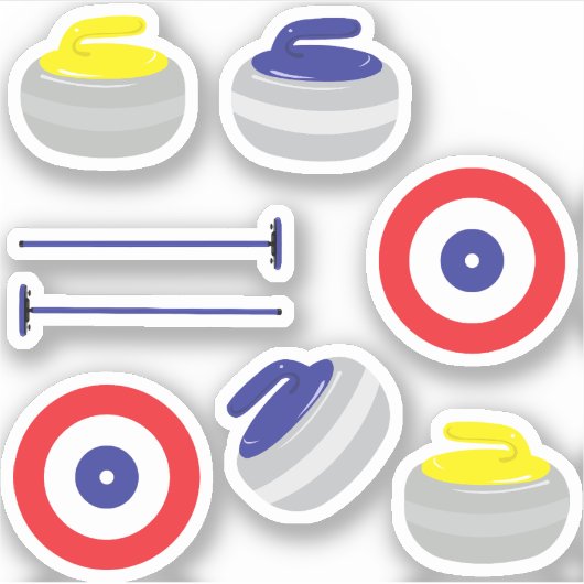 Sticker Stones de curling, salles et cibles (Devant)