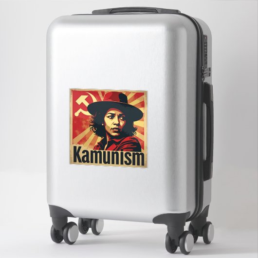 Sticker Stop Kamunism Harris Walz 2024 Camarade Kamala (Sur valise)