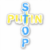 Sticker Stop Poutin - Pas de guerre - Paix - Liberté Pour  (Devant)