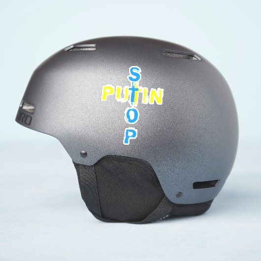 Sticker Stop Poutin - Pas de guerre - Paix - Liberté Pour  (Côté casque)