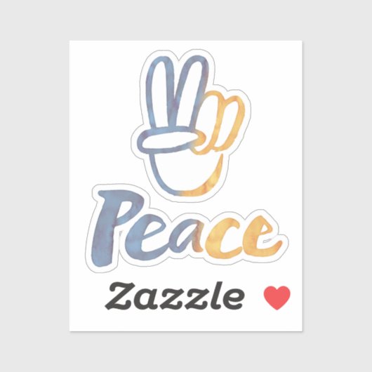 Sticker Stopper Avec L'Ukraine - SYMBOLE DE PAIX V-Sign Fr (Feuille)