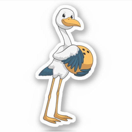 Sticker Stork à Bowling avec Bowling ball (Devant)