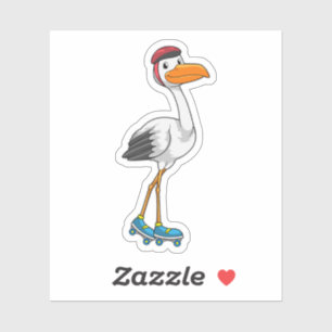 Sticker Stork en Patinage en ligne avec Roller skates