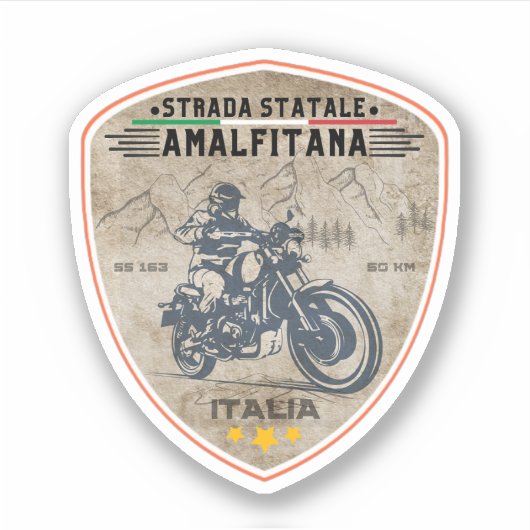 Sticker Strada statale 163 Amalfitana pls italiens (Devant)
