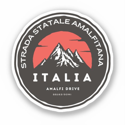 Sticker Strada statale 163 Amalfitana pls italiens (Recto)