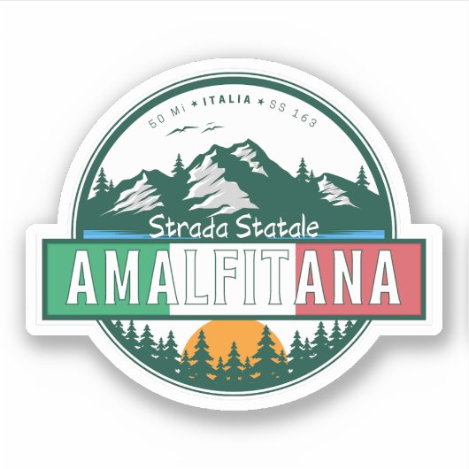 Sticker Strada statale 163 Amalfitana pls italiens (Devant)