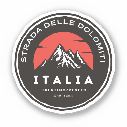 Sticker Strada statale 48 delle Dolomiti (Devant)