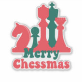 Sticker Stratégie de Noël échecs pièces jeu de société fêt (Devant)