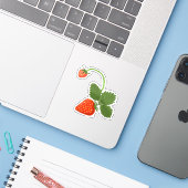 Sticker Strawberries (Ordinateur portable avec iPhone)