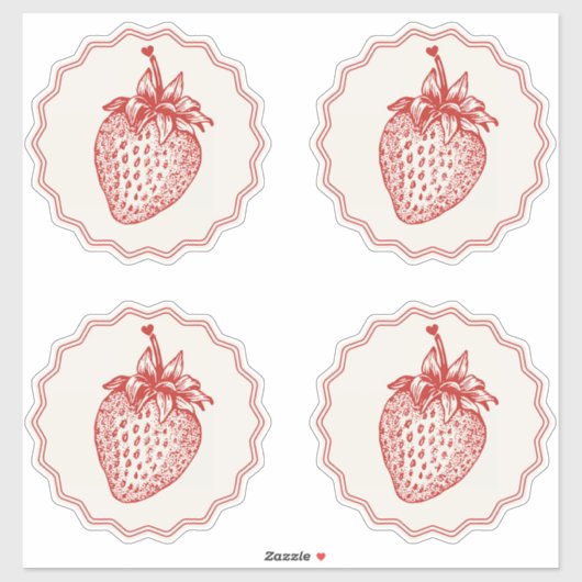 Sticker Strawberry (Feuille)