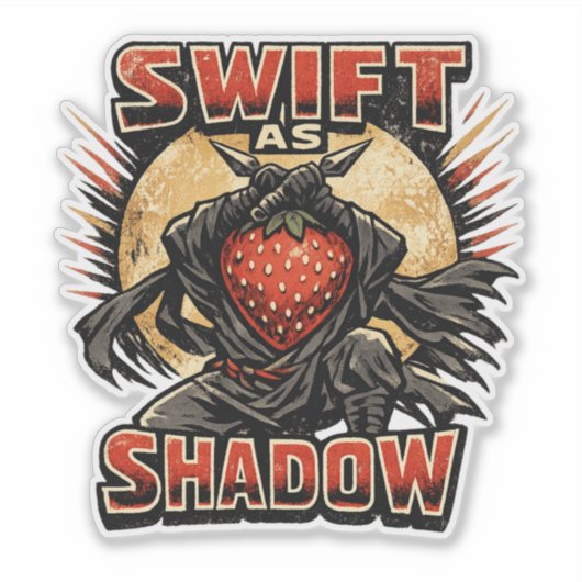 Sticker Strawberry Assassin – RAPIDE COMME L'OMBRE Héros (Devant)
