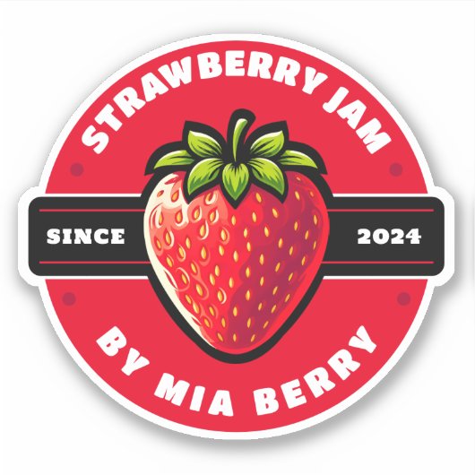Sticker Strawberry Jam (Devant)