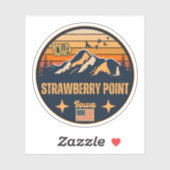 Sticker Strawberry Point, Iowa (Feuille)