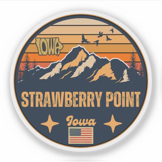 Sticker Strawberry Point, Iowa (Devant)