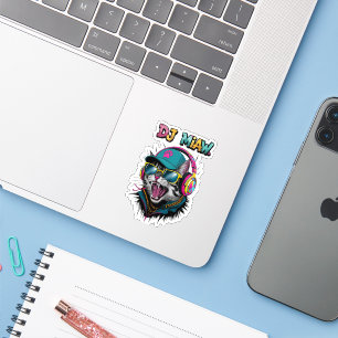 Sticker Street Cat DJ Attitude – Artwear de rue audacieux