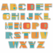 Sticker STRIPES RÉTRO - A à Z - (Devant)