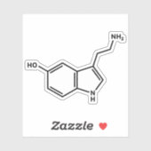 Sticker Structure moléculaire de la molécule de sérotonine (Feuille)
