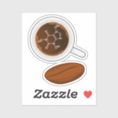 Sticker Structure moléculaire du grain de café - Formule d (Feuille)